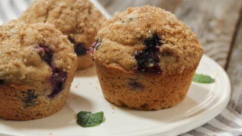 easy whole wheat blueberry muffins