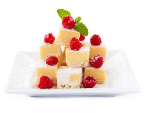 Classic Lemon Bars with Raspberries