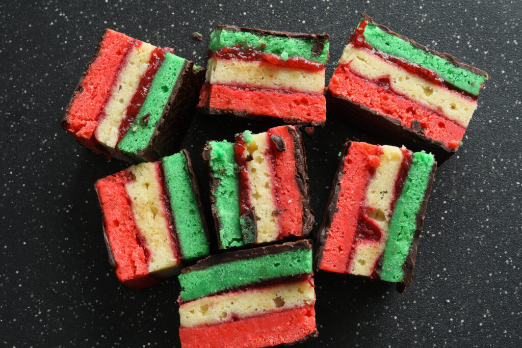 Delicious layers of Italian Rainbow Cookies