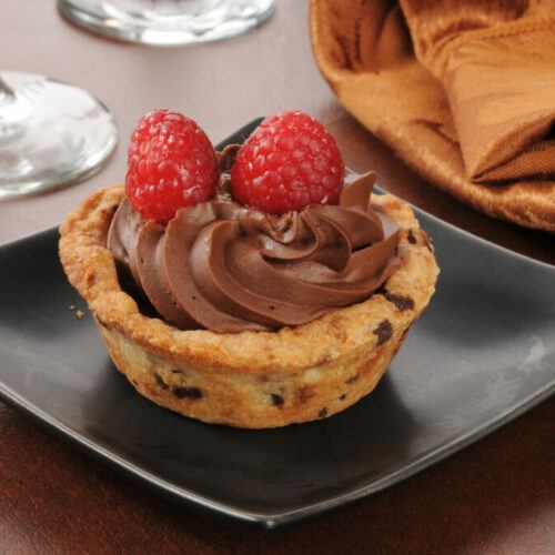 Dark Chocolate Mousse Filled Cookie Cups