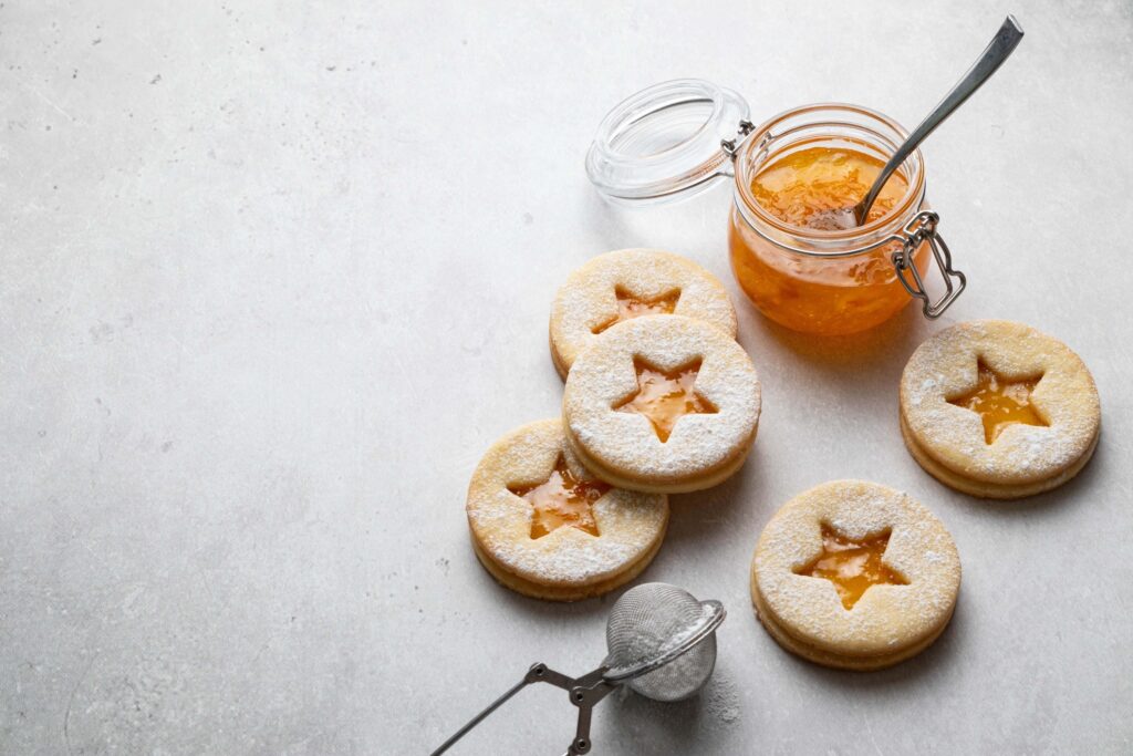 Almond Sandwich Cookies with Orange Marmalade Filling