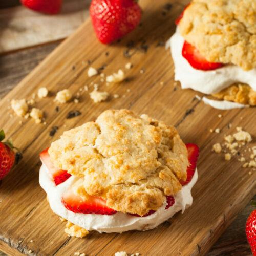 Brandied Strawberry Shortcake Biscuits