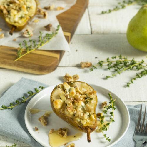 Baked Pears with Blue Cheese