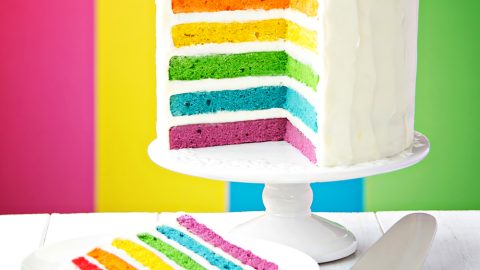 Rainbow Pride Layered Cake