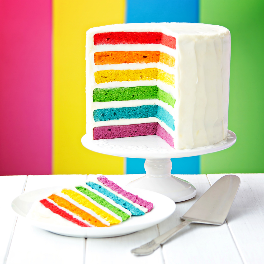 Rainbow Pride Layered Cake