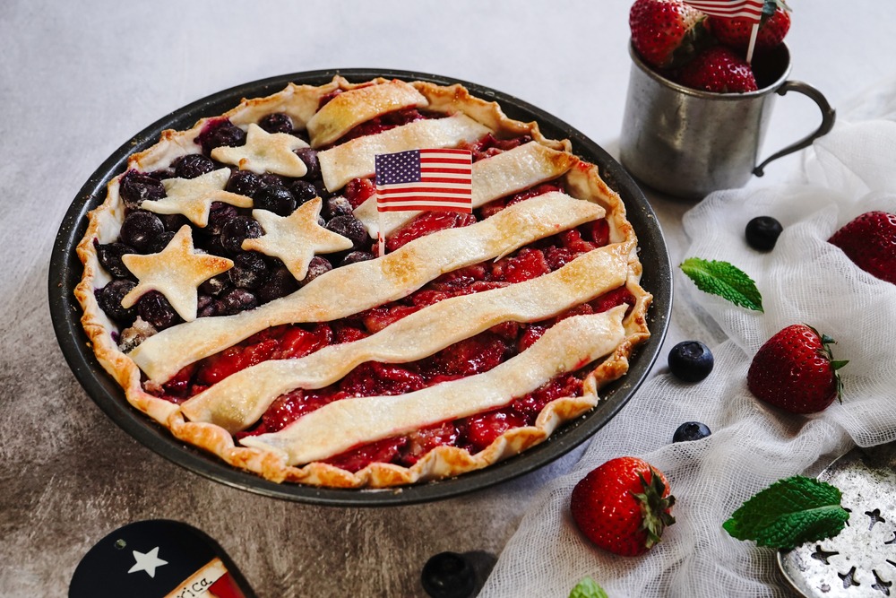 American Flag Berry Pie