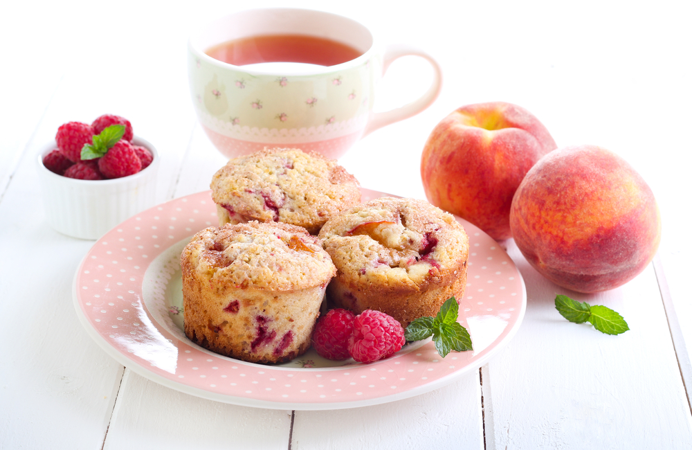 Raspberry Peach Melba Cakes