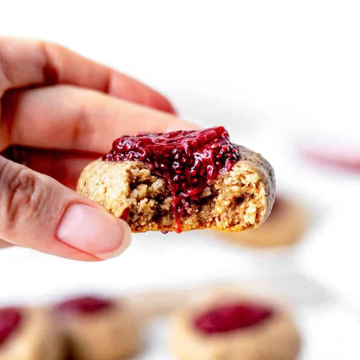 Healthy Oat Flour Thumbprint Cookies Recipe