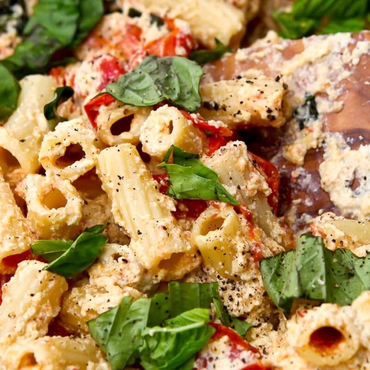 Vegan Baked Feta Pasta With Cherry Tomatoes